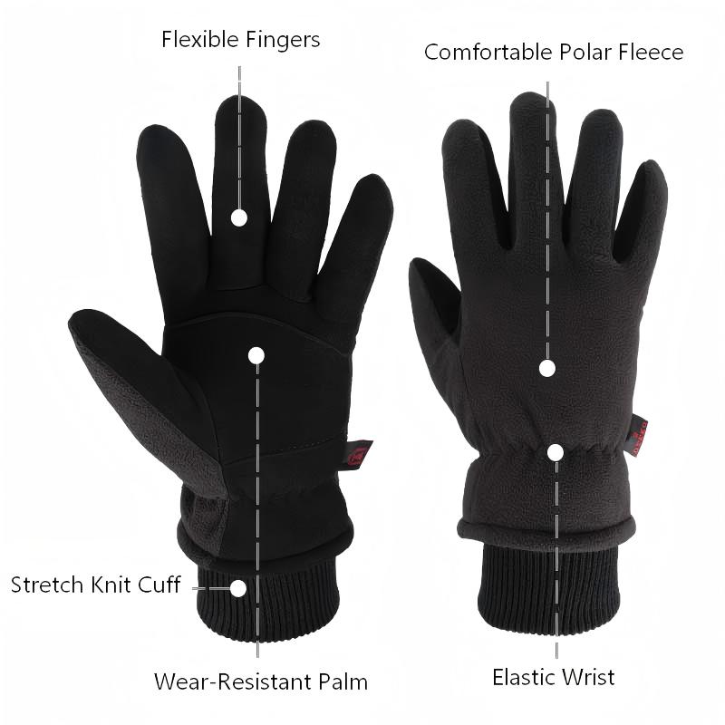 Winter Cycling Gloves with Suede-Like Palm – Durable, Fleece-Lined Thermal Gloves for Men & Women