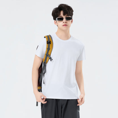 Summer Ice Silk Quick Dry T-Shirt Unisex Short Sleeve Lightweight Breathable Sports Top for Running & Fitness