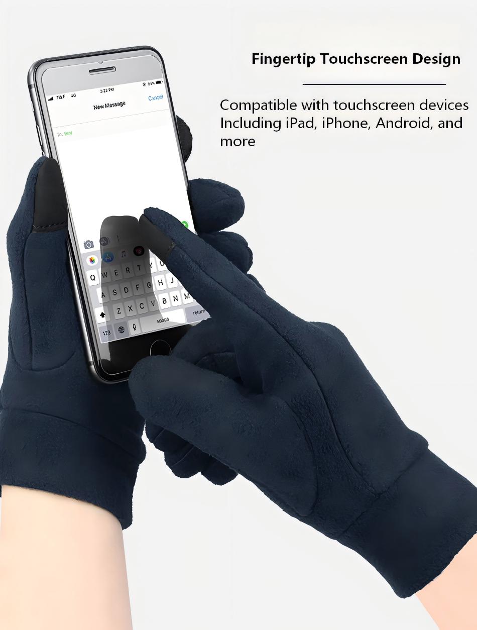 Winter Fleece Gloves– Thick Double-Layer Fleece Thermal Gloves for Men & Women, Warm for Skiing, Cycling & Outdoor Use