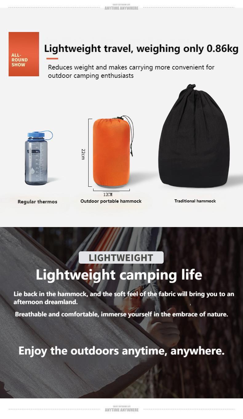 Single-Person Portable Hammock | Lightweight, Durable | Ideal for Camping, Hiking & Outdoor Relaxation