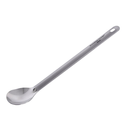 Boundless Voyage Titanium Long Handle Spoon Spork with Hook Outdoor Camping Ultralight  Straight Handle Polished Cutlery Tableware
