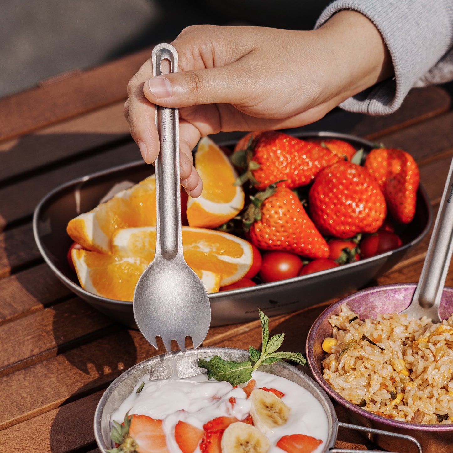 Boundless Voyage Titanium Spoon | Ultralight Camping & Outdoor Cooking Utensil | Portable Kitchen Tableware