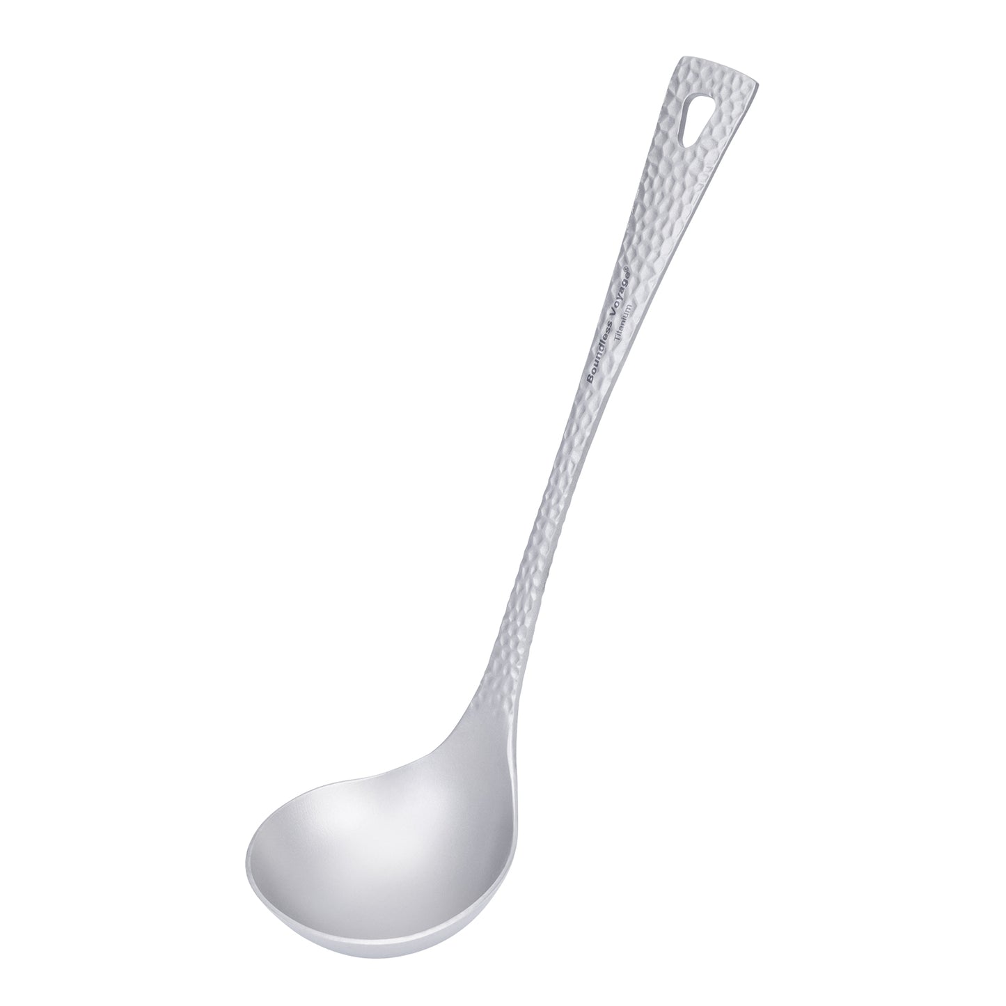 Boundless Voyage Titanium Soup Spoon – Ultralight Camping Spoon with Embossed Handle for Hiking & Outdoor Dining