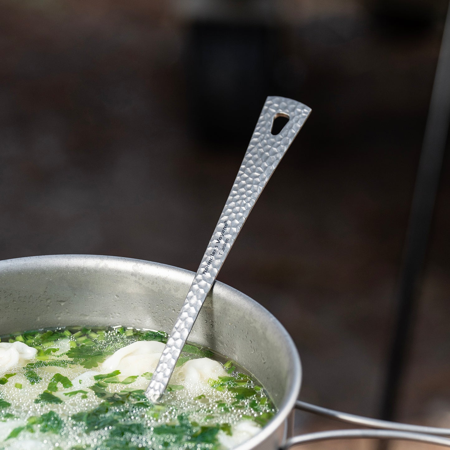 Boundless Voyage Titanium Ladle – Durable Long Handle Soup Spoon for Cooking, Gravy, Sauces & Outdoor Use