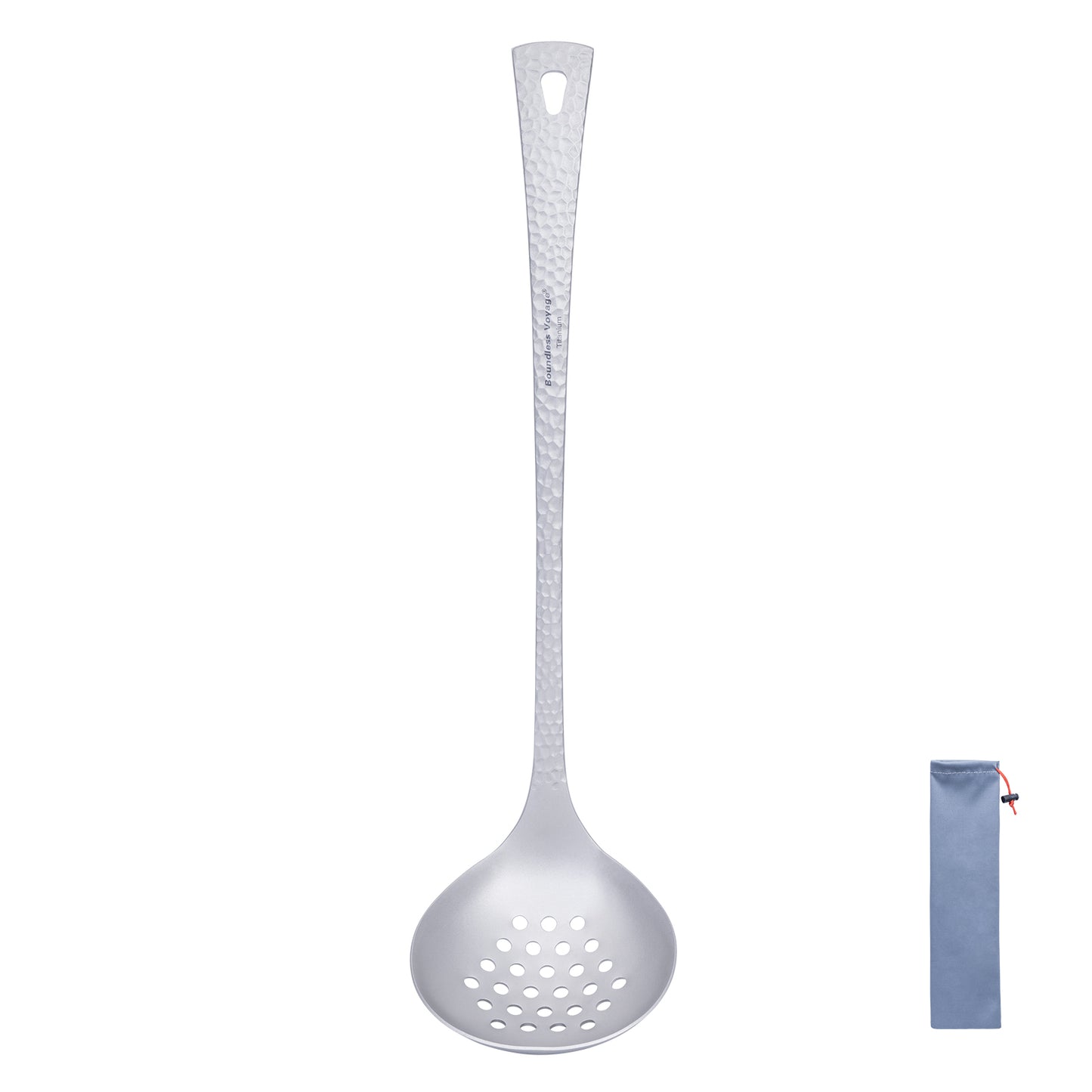 Boundless Voyage Titanium Skimmer Spoon Lightweight Cooking Skimmer Ladle with Long Handle Food Strainer Colander Kitchen Tools