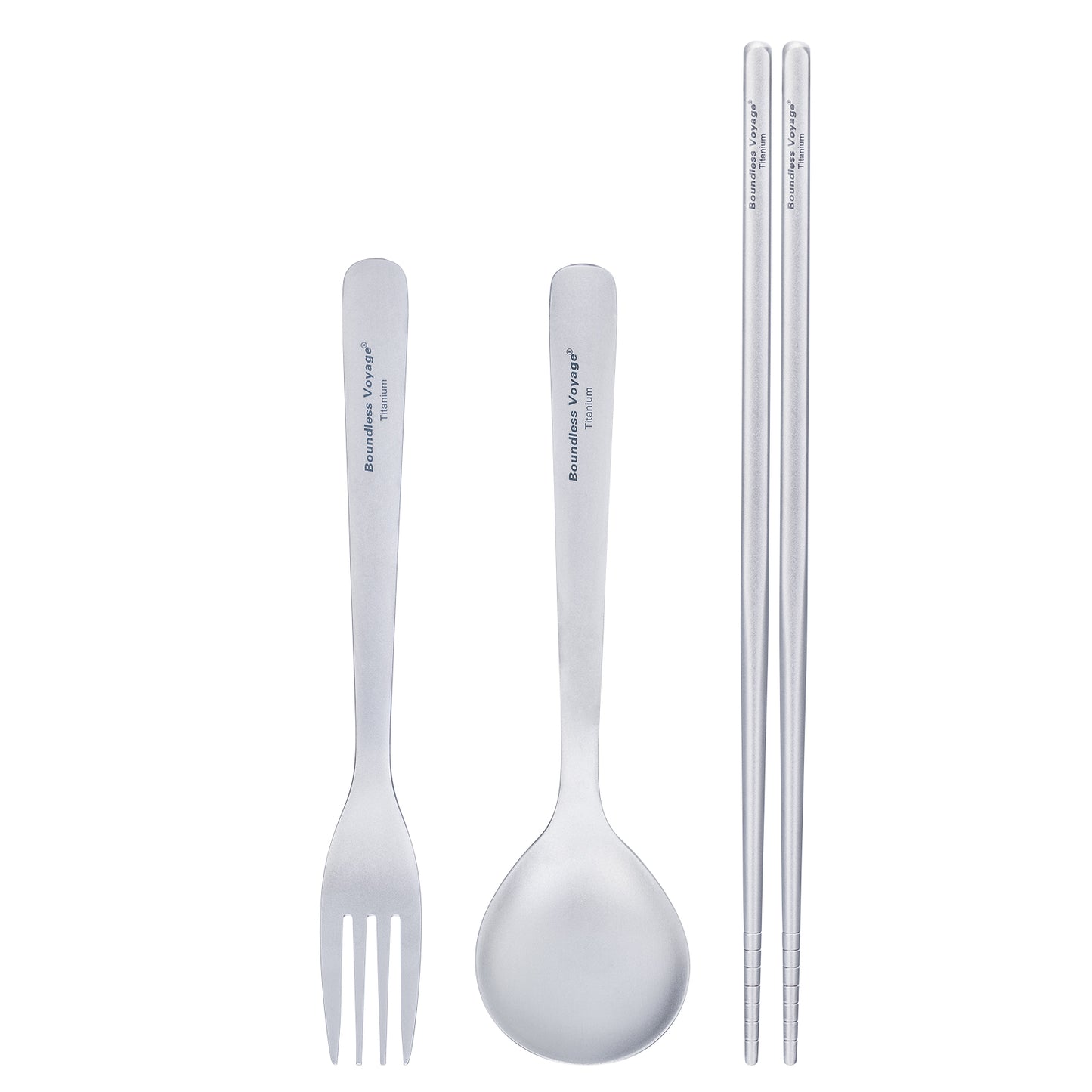 Boundless Voyage Titanium Spoon Fork Chopsticks Set Outdoor Camping Ultralight Cutlery for Soup Meal Portable Tableware