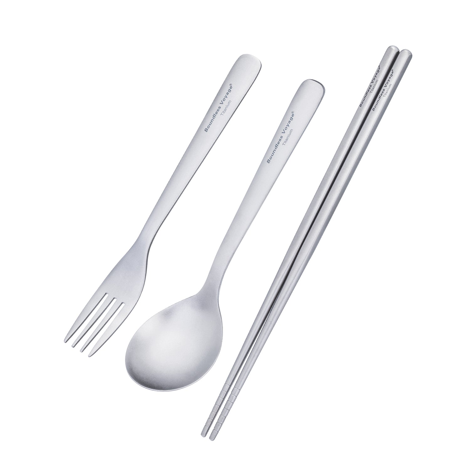 Boundless Voyage Titanium Spoon Fork Chopsticks Set Outdoor Camping Ultralight Cutlery for Soup Meal Portable Tableware