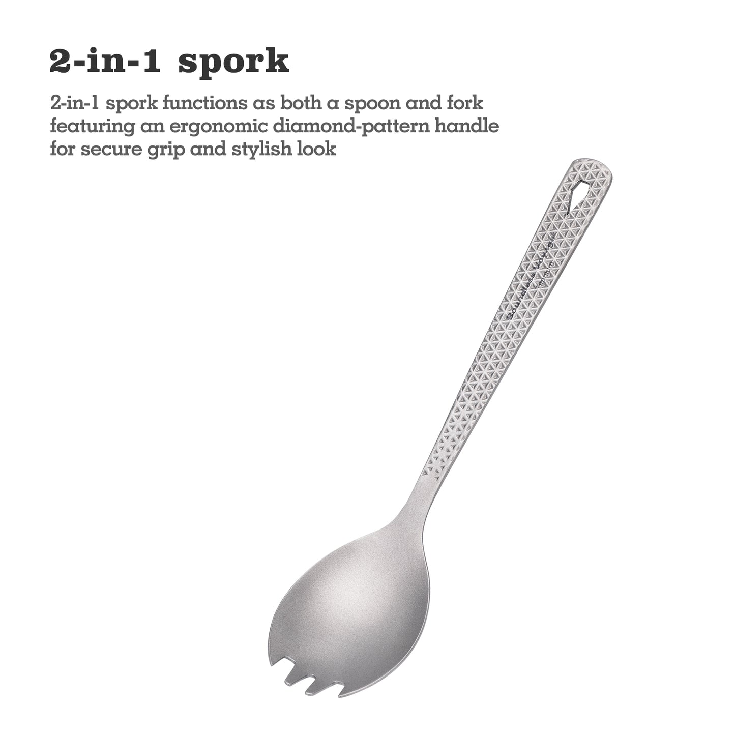 Boundless Voyage Titanium 2-in-1 Spork – Ultralight Camping & Travel Cutlery Non-Coated & Dishwasher Safe