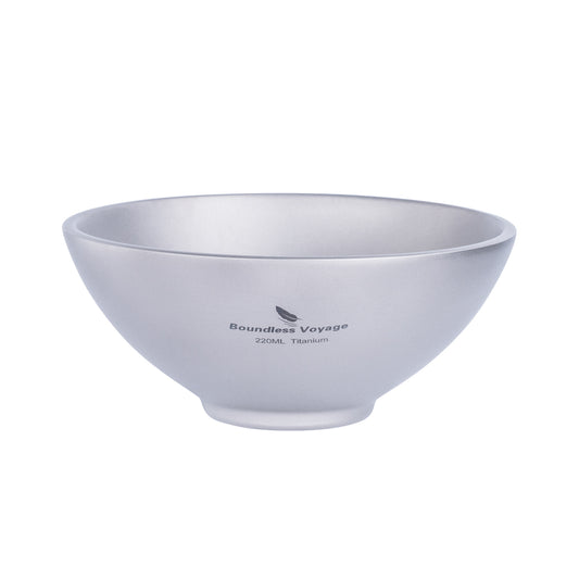 Boundless Voyage Titanium Double-Wall Bowl 220ml | Ultralight Insulated Camping Bowl | Portable Outdoor Tableware for Soup, Rice & Kids