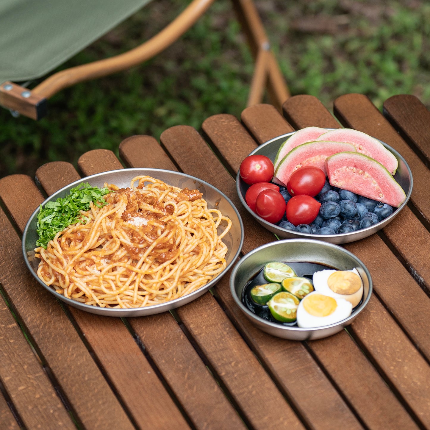 Boundless Voyage Titanium Plate Set – 3PCS Ultralight Camping Dining Plates for Hiking, Travel & Outdoor Meals