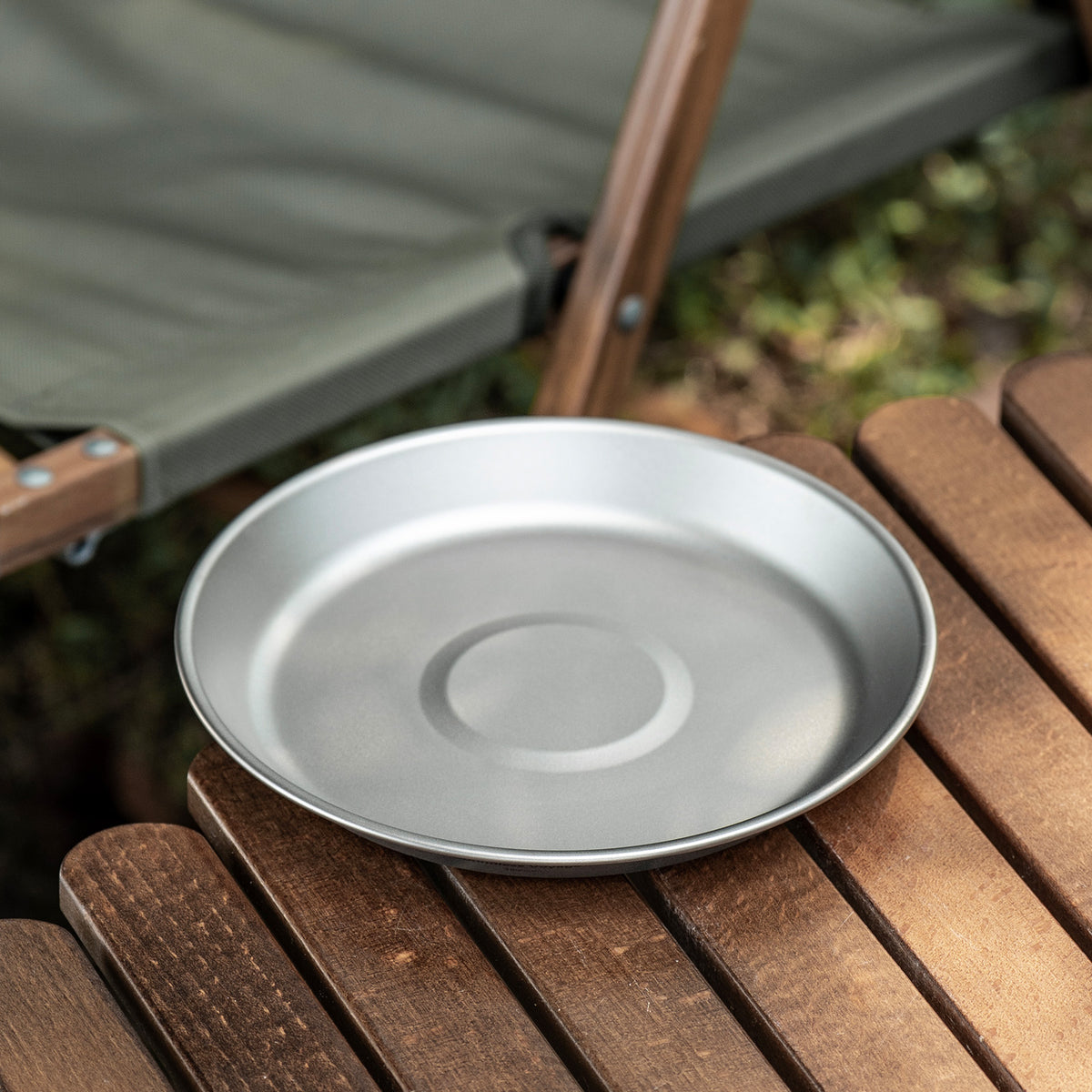 Boundless Voyage 300ml Titanium Camping Bowl & Plate – Ultralight TA1 Pure Titanium Shallow Dish for Backpacking, Hiking & Outdoor Dining