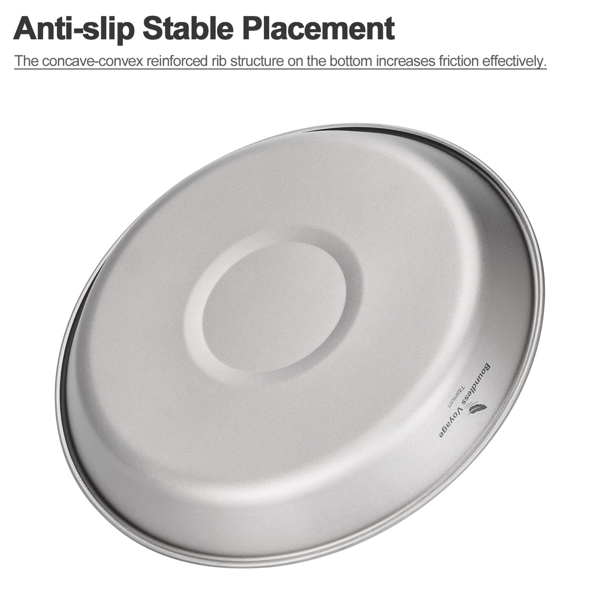 Boundless Voyage 300ml Titanium Camping Bowl & Plate – Ultralight TA1 Pure Titanium Shallow Dish for Backpacking, Hiking & Outdoor Dining