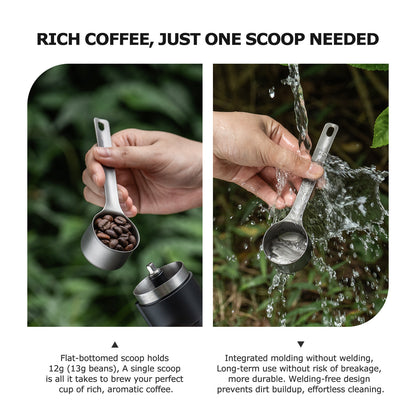Boundless Voyage Titanium Coffee Scoop Ground Coffee and Beans Measuring Spoon Ice-cream Dessert Tea Sugar Spoon