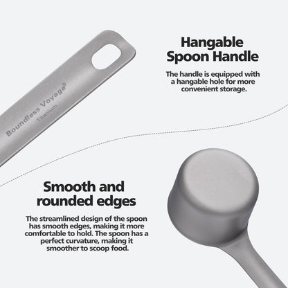 Boundless Voyage Titanium Coffee Scoop Ground Coffee and Beans Measuring Spoon Ice-cream Dessert Tea Sugar Spoon