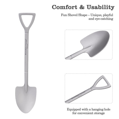 Boundless Voyage Mini Shovel-Shaped Titanium Spoon Creative Cute Dessert, Ice Cream, Fruit, Spoon Lightweight and Durable Tableware  Outdoor Camping Home Used