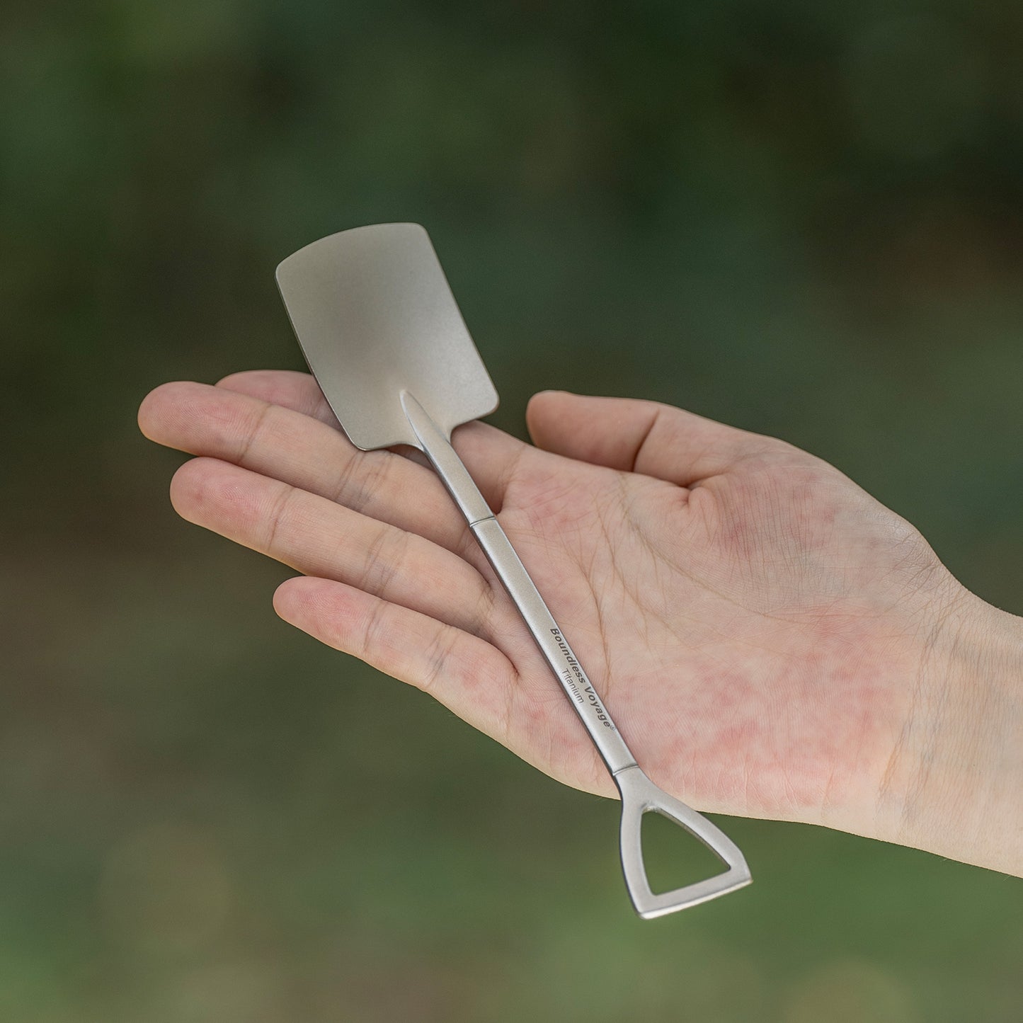 Boundless Voyage Mini Shovel-Shaped Titanium Spoon Creative Cute Dessert, Ice Cream, Fruit, Spoon Lightweight and Durable Tableware  Outdoor Camping Home Used