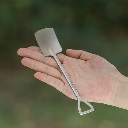 Boundless Voyage Mini Shovel-Shaped Titanium Spoon Creative Cute Dessert, Ice Cream, Fruit, Spoon Lightweight and Durable Tableware  Outdoor Camping Home Used