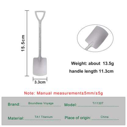Boundless Voyage Mini Shovel-Shaped Titanium Spoon Creative Cute Dessert, Ice Cream, Fruit, Spoon Lightweight and Durable Tableware  Outdoor Camping Home Used