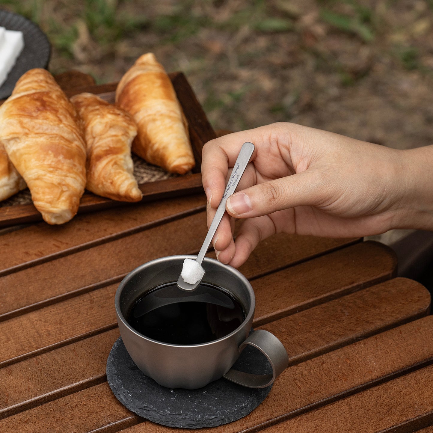 Boundless Voyage Pure Titanium Mini Coffee Spoon – Ultralight Rust-Free Espresso Spoon for Home, Travel & Camping