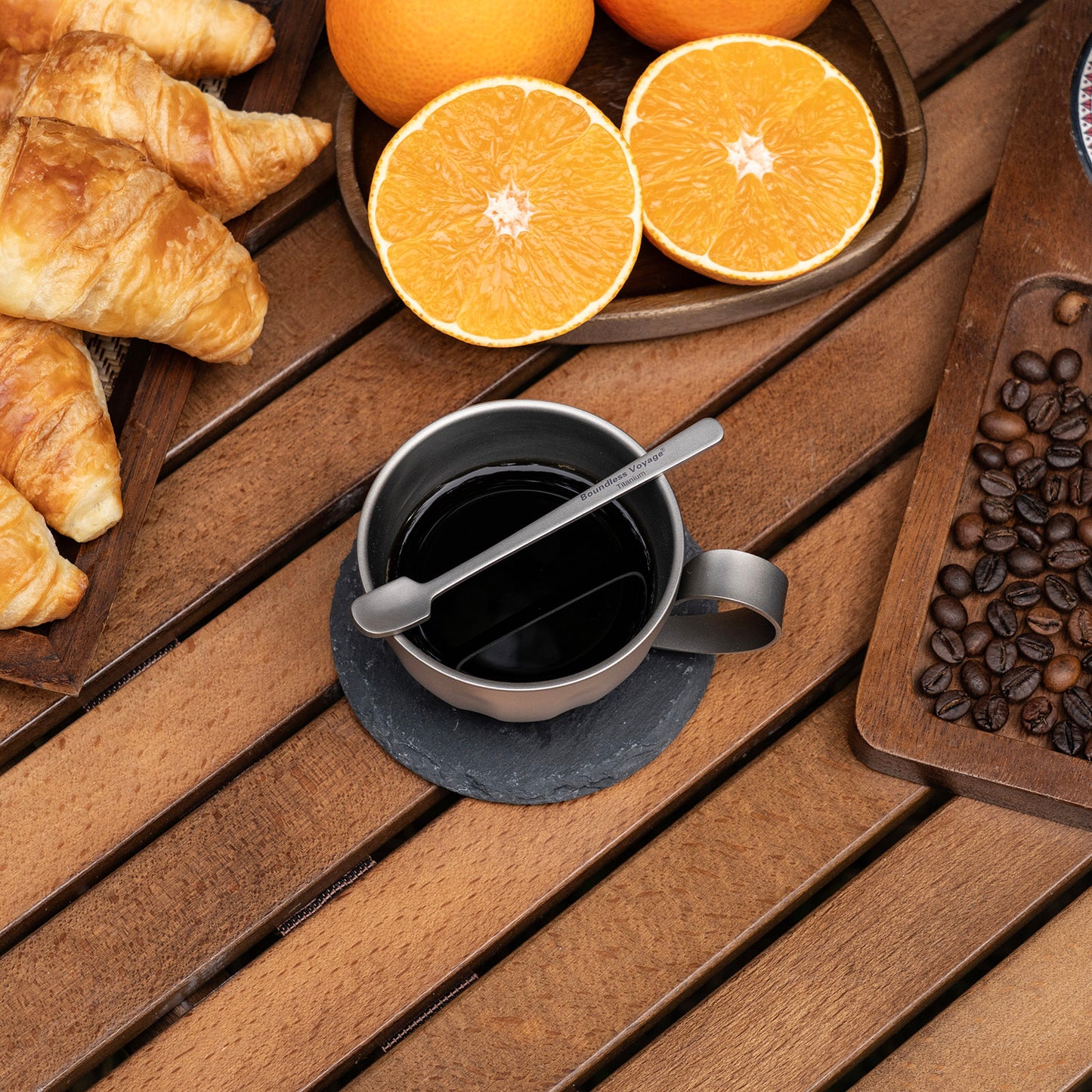 Boundless Voyage Pure Titanium Mini Coffee Spoon – Ultralight Rust-Free Espresso Spoon for Home, Travel & Camping