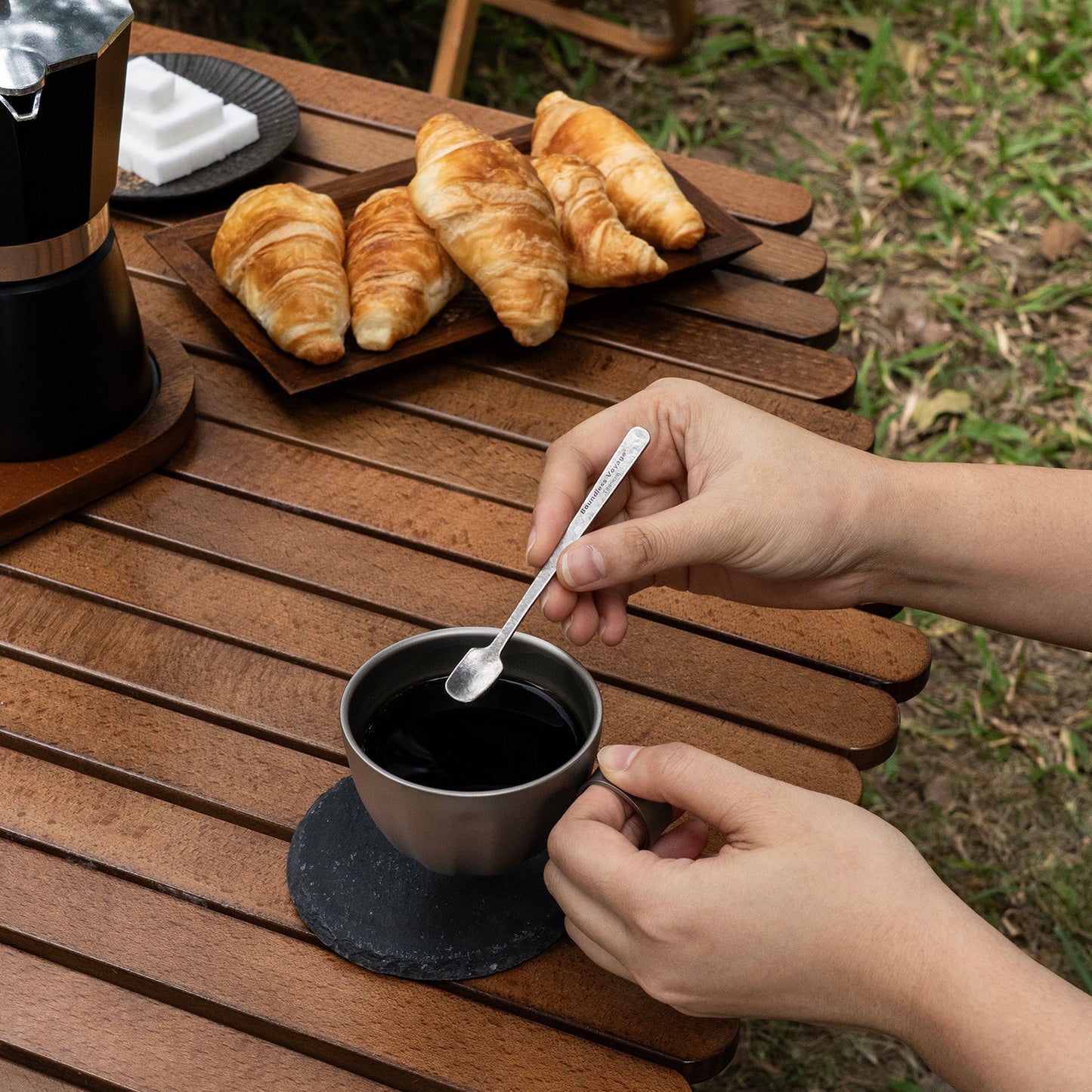 Boundless Voyage Pure Titanium Mini Coffee Spoon – Ultralight Rust-Free Espresso Spoon for Home, Travel & Camping