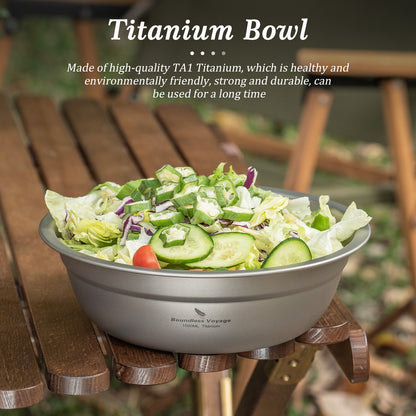 Boundless Voyage 1000ml Titanium Bowl Rice Soup Salad Serving Bowl Ultralight Outdoor Camping Travel Durable Portable Tableware