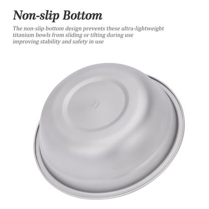 Boundless Voyage 1000ml Titanium Bowl Rice Soup Salad Serving Bowl Ultralight Outdoor Camping Travel Durable Portable Tableware