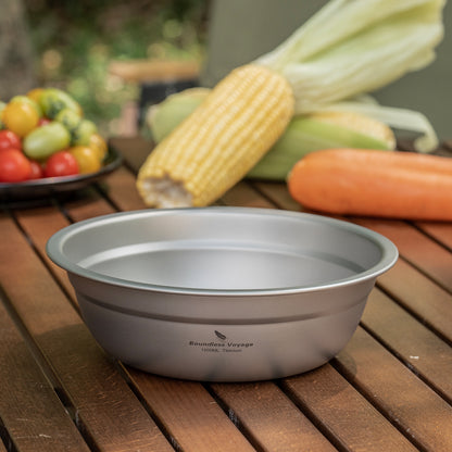 Boundless Voyage 1000ml Titanium Bowl Rice Soup Salad Serving Bowl Ultralight Outdoor Camping Travel Durable Portable Tableware
