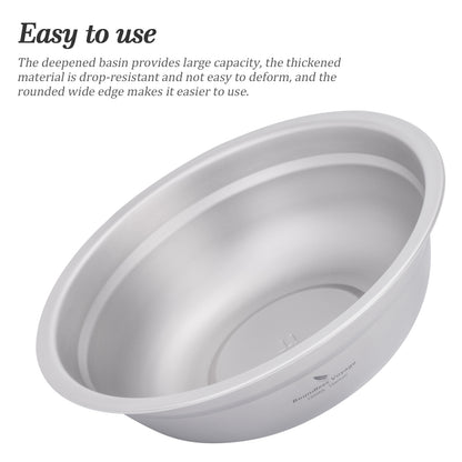 Boundless Voyage 1300ml Titanium Bowl Rice Soup Salad Serving Bowl Ultralight Outdoor Camping Travel Durable Portable Tableware