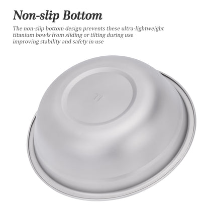 Boundless Voyage 1300ml Titanium Bowl Rice Soup Salad Serving Bowl Ultralight Outdoor Camping Travel Durable Portable Tableware