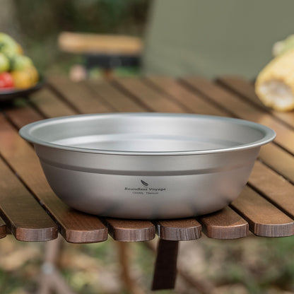 Boundless Voyage 1300ml Titanium Bowl Rice Soup Salad Serving Bowl Ultralight Outdoor Camping Travel Durable Portable Tableware