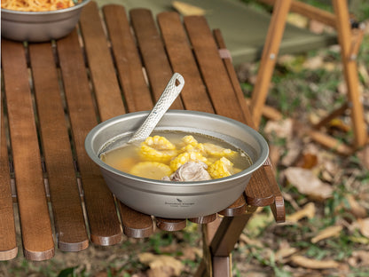 Boundless Voyage 1300ml Titanium Bowl Rice Soup Salad Serving Bowl Ultralight Outdoor Camping Travel Durable Portable Tableware