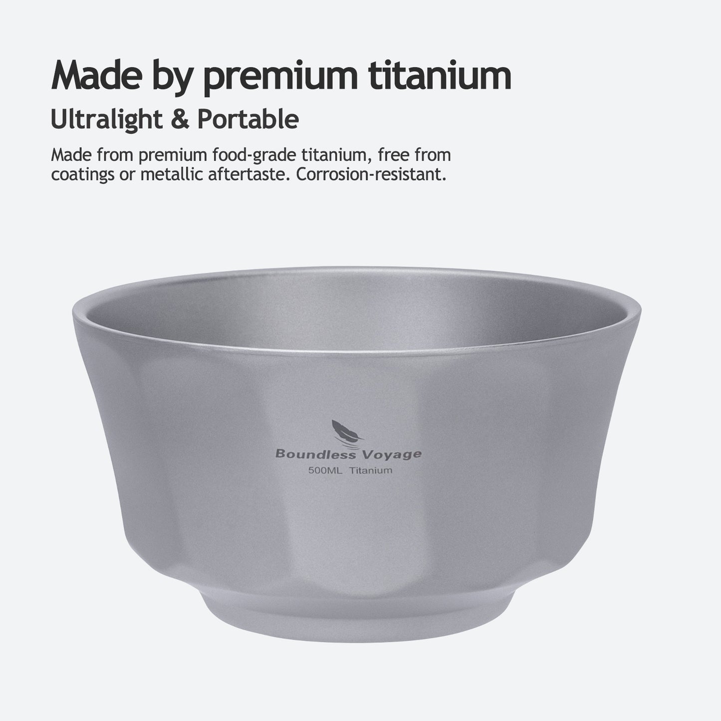 Boundless Voyage Titanium Double Walled Bowl  500ml Anti Scald Ultralight Rust Proof Bowl for Camping  HikingOutdoor & Home Use
