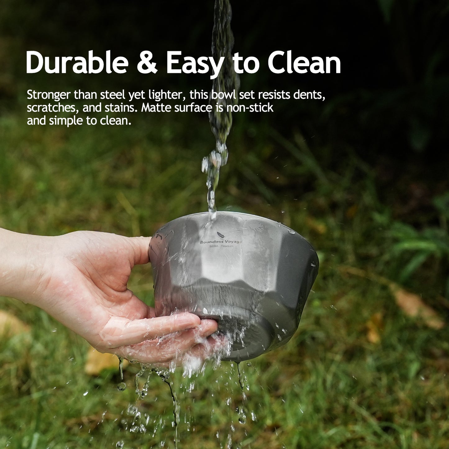 Boundless Voyage Titanium Double Walled Bowl  500ml Anti Scald Ultralight Rust Proof Bowl for Camping  HikingOutdoor & Home Use