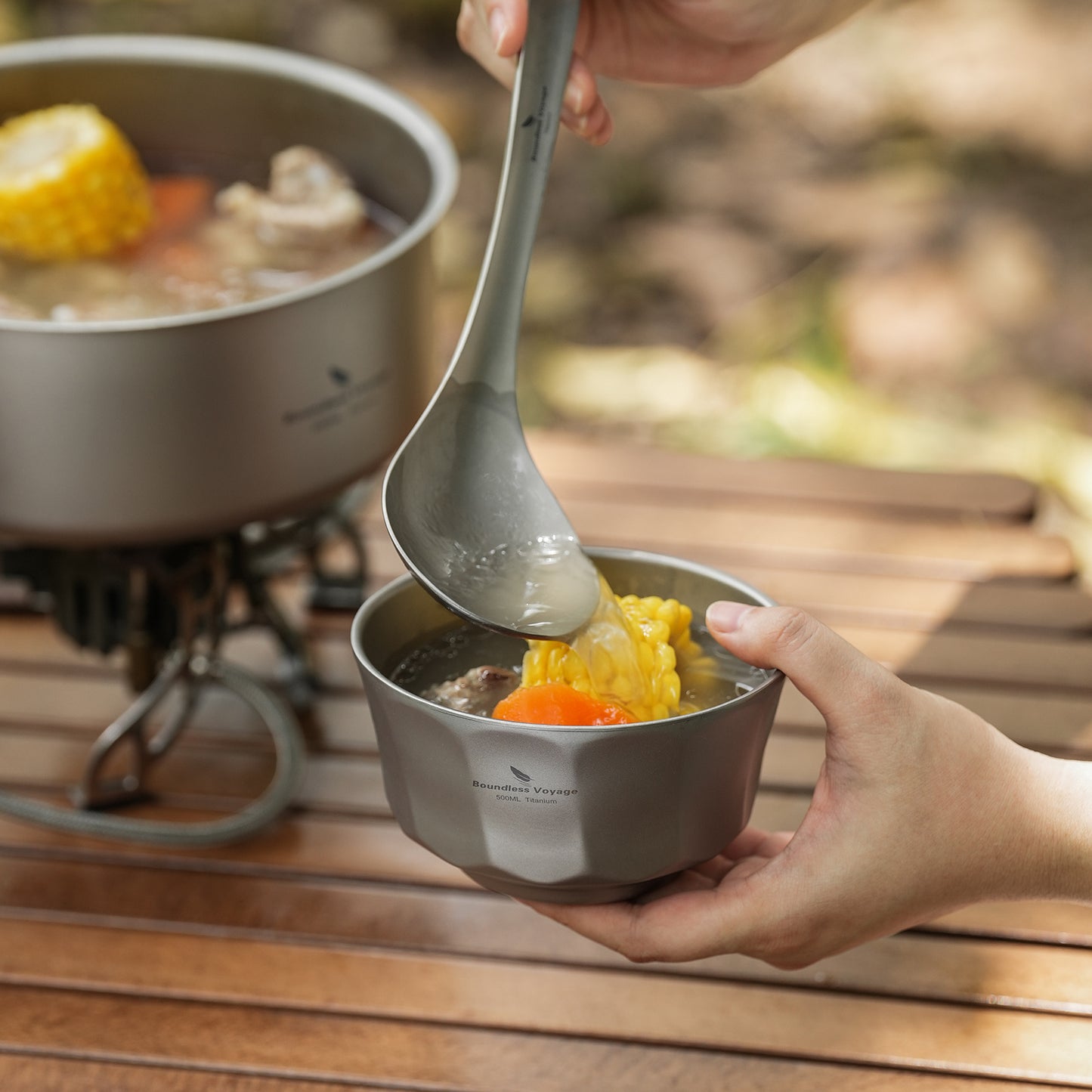 Boundless Voyage Titanium Double Walled Bowl  500ml Anti Scald Ultralight Rust Proof Bowl for Camping  HikingOutdoor & Home Use