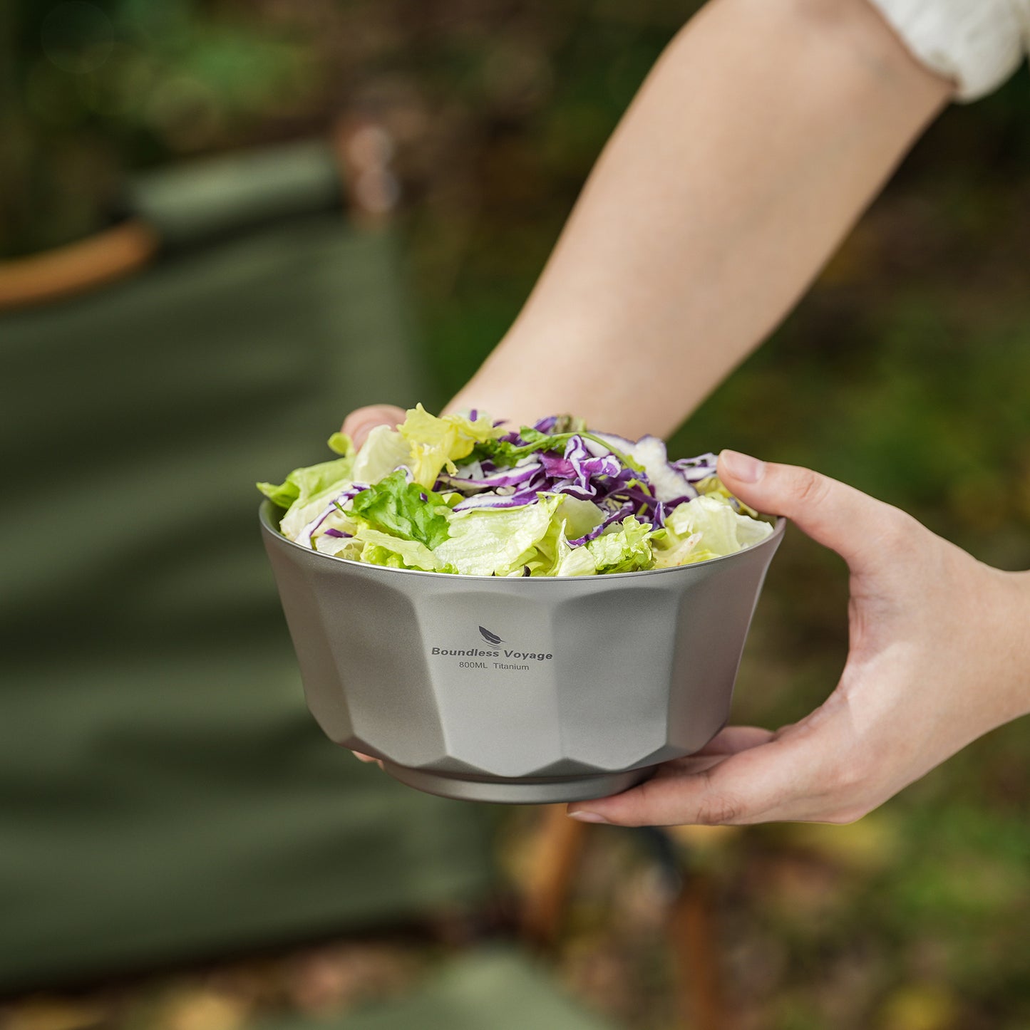 Boundless Voyage Titanium Double-Walled Bowl 800ml Anti-Scald Ultralight Rust-Proof Bowl for Camping Hiking Outdoor & Home Use