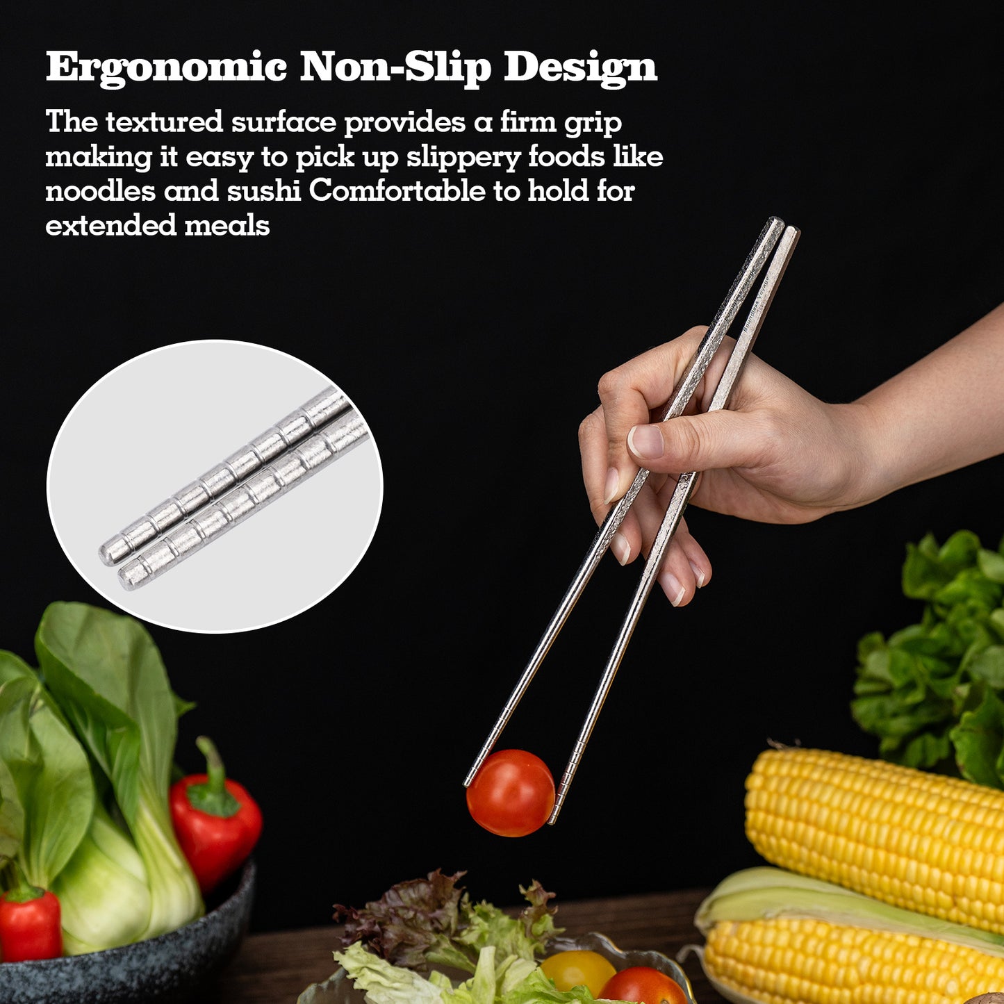 Boundless Voyage 23cm Pure Titanium Chopsticks | Solid Ultralight Reusable Food-Grade Chopsticks | Durable Travel & Camping Tableware