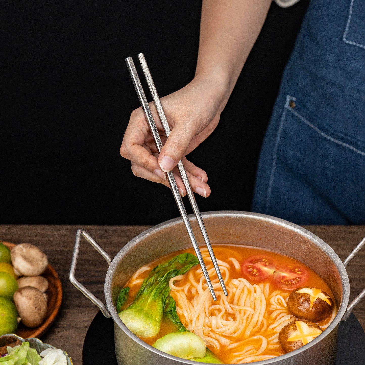 Boundless Voyage 23cm Pure Titanium Chopsticks | Solid Ultralight Reusable Food-Grade Chopsticks | Durable Travel & Camping Tableware