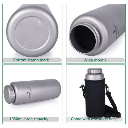 Boundless Voyage Titanium Water Bottle  1050ml For Outdoor Camping  Hiking Lightweight Sport Bottle
