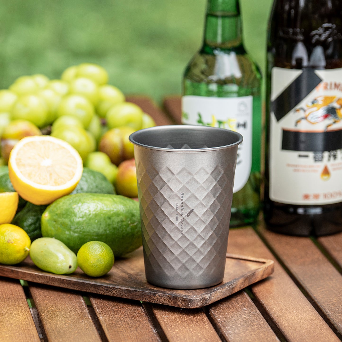 Boundless Voyage Titanium 300ml Stackable Cup – Ultralight Reusable Metal Drinking Glass for Beer, Juice, Camping & Outdoor Use