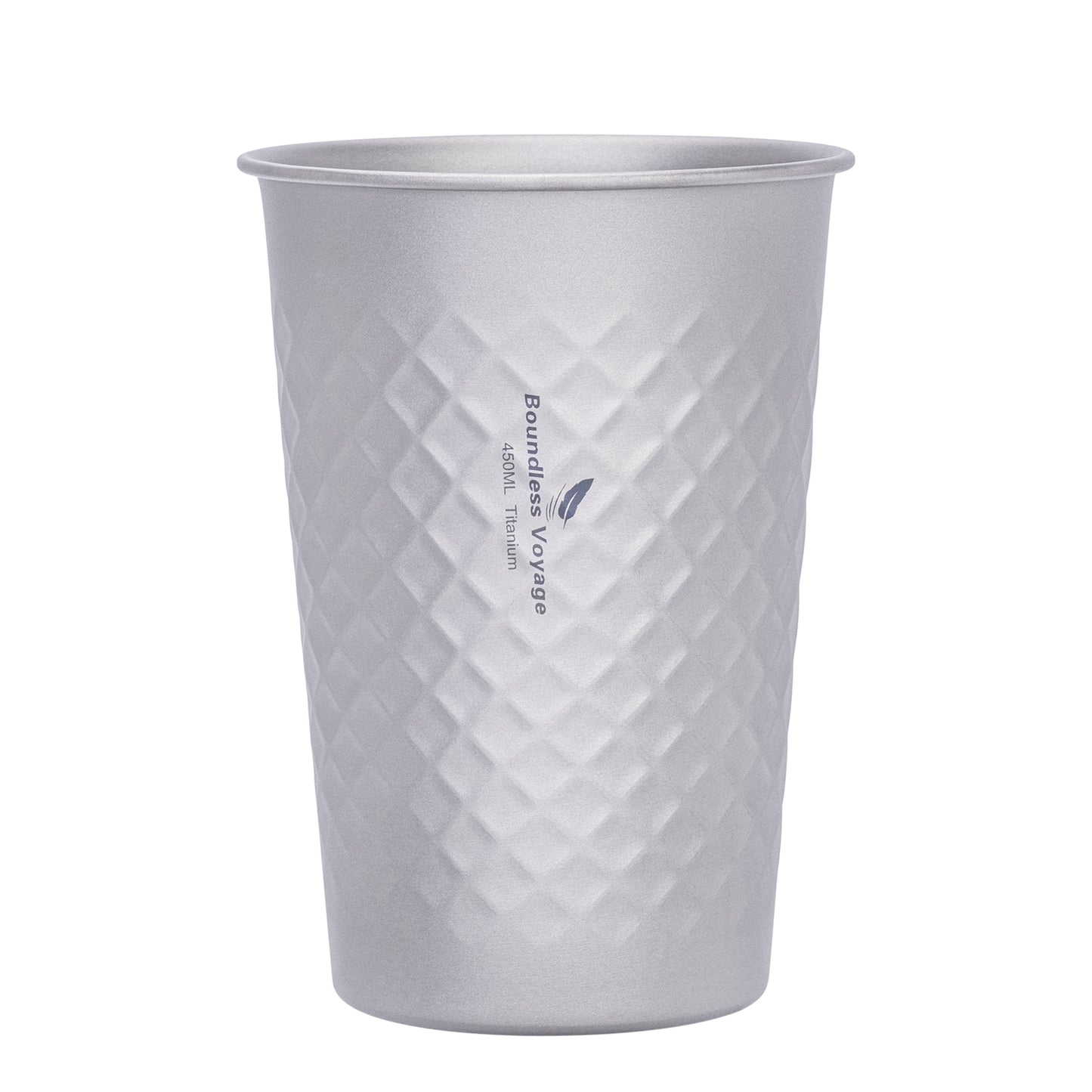 Boundless Voyage Titanium 450ml Stackable Cup – Premium Reusable Metal Drinking Glass for Beer, Juice, Camping & Outdoor Use