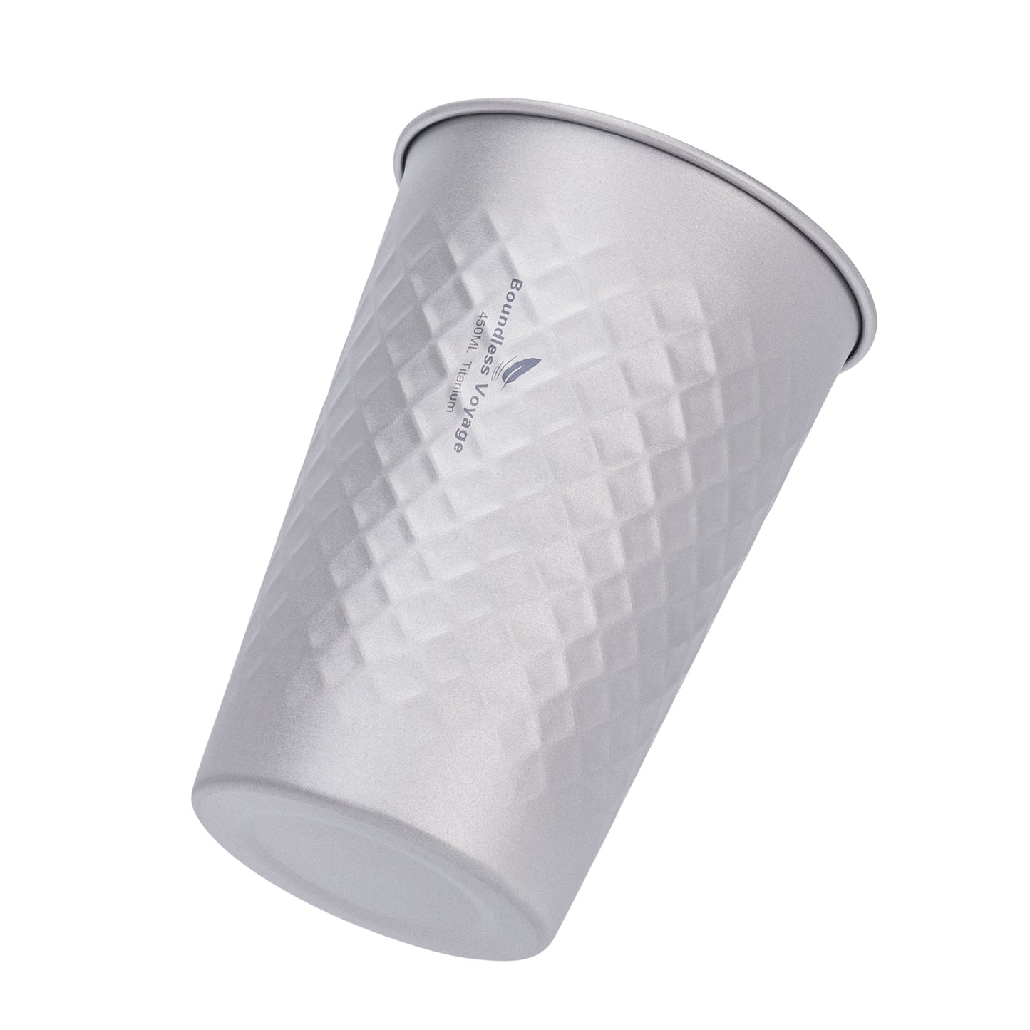 Boundless Voyage Titanium 450ml Stackable Cup – Premium Reusable Metal Drinking Glass for Beer, Juice, Camping & Outdoor Use