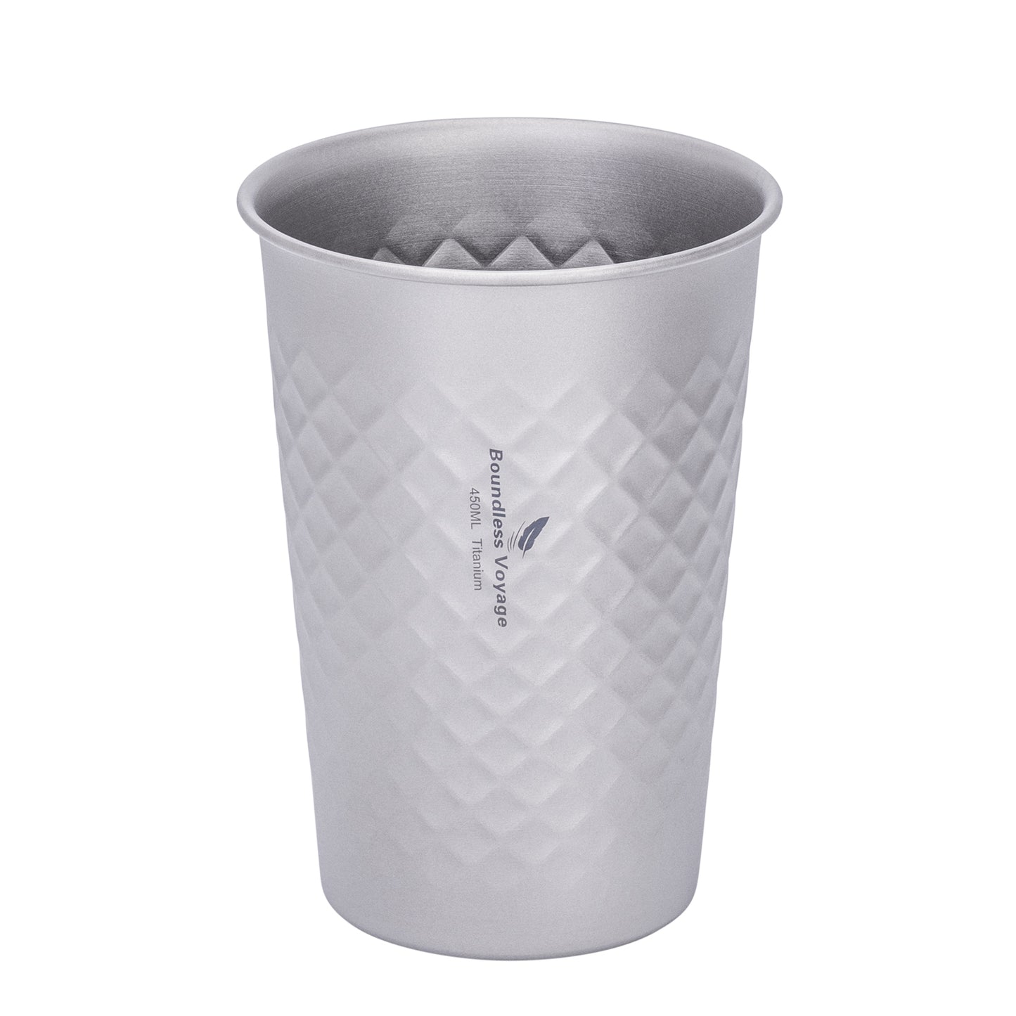 Boundless Voyage Titanium 450ml Stackable Cup – Premium Reusable Metal Drinking Glass for Beer, Juice, Camping & Outdoor Use