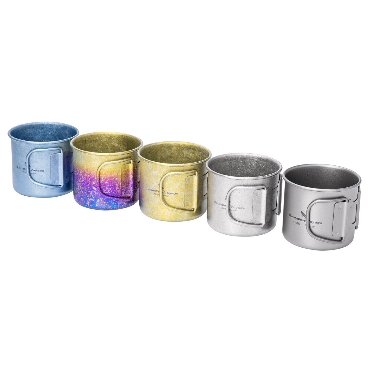 Boundless Voyage 120ml Titanium Camping Cup with Folding Handle – Ultralight Mini Coffee & Espresso Mug for Hiking, Backpacking & Travel