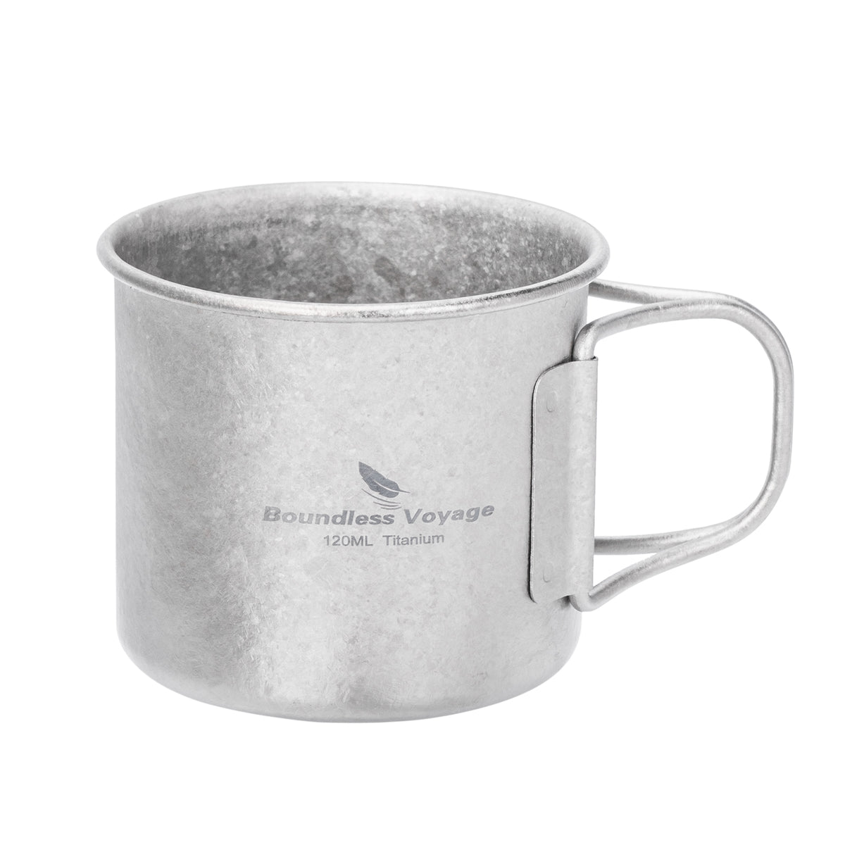 Boundless Voyage 120ml Titanium Camping Cup with Folding Handle – Ultralight Mini Coffee & Espresso Mug for Hiking, Backpacking & Travel