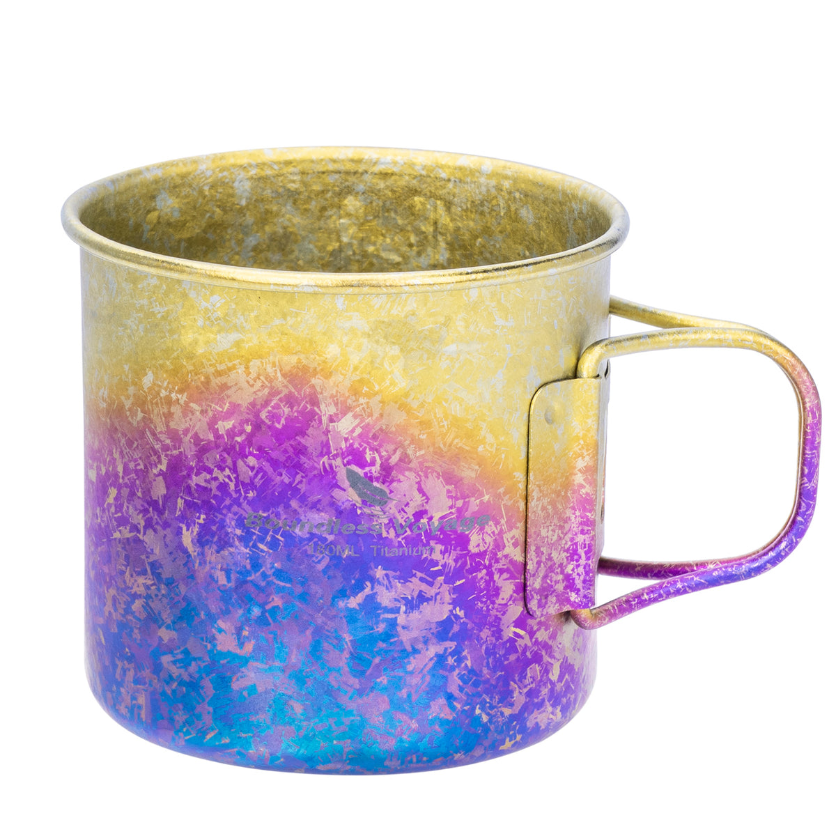 Boundless Voyage 180ml Titanium Camping Cup with Folding Handle – Ultralight Mini Coffee Mug, Natural & Crystalline Finishes 富文本编辑器