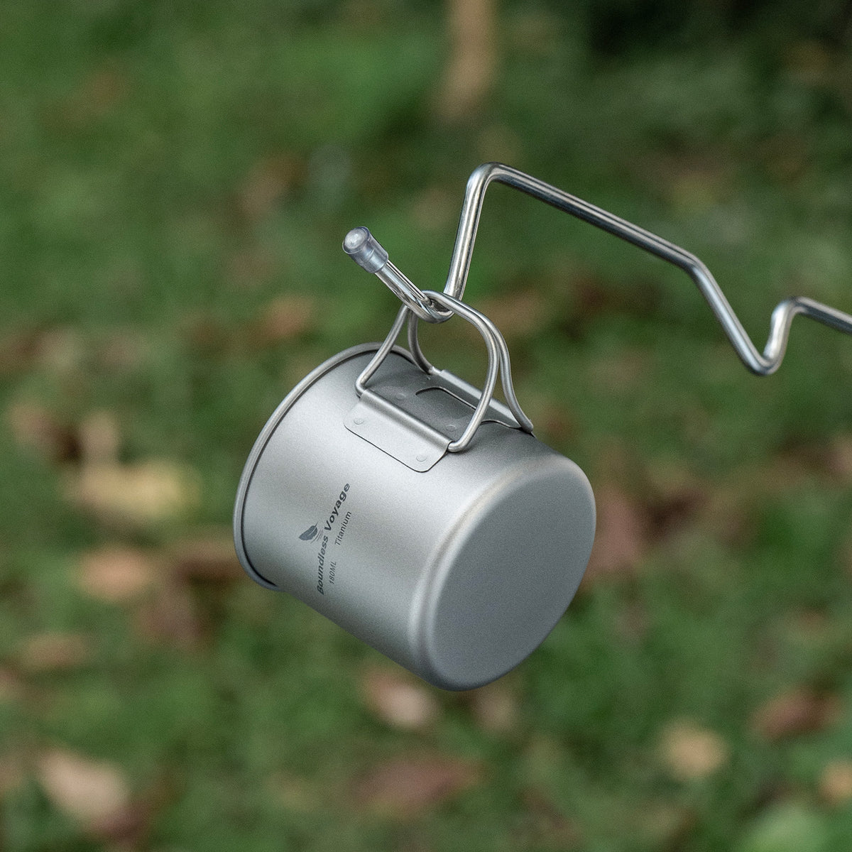 Boundless Voyage 180ml Titanium Camping Cup with Folding Handle – Ultralight Mini Coffee Mug, Natural & Crystalline Finishes 富文本编辑器