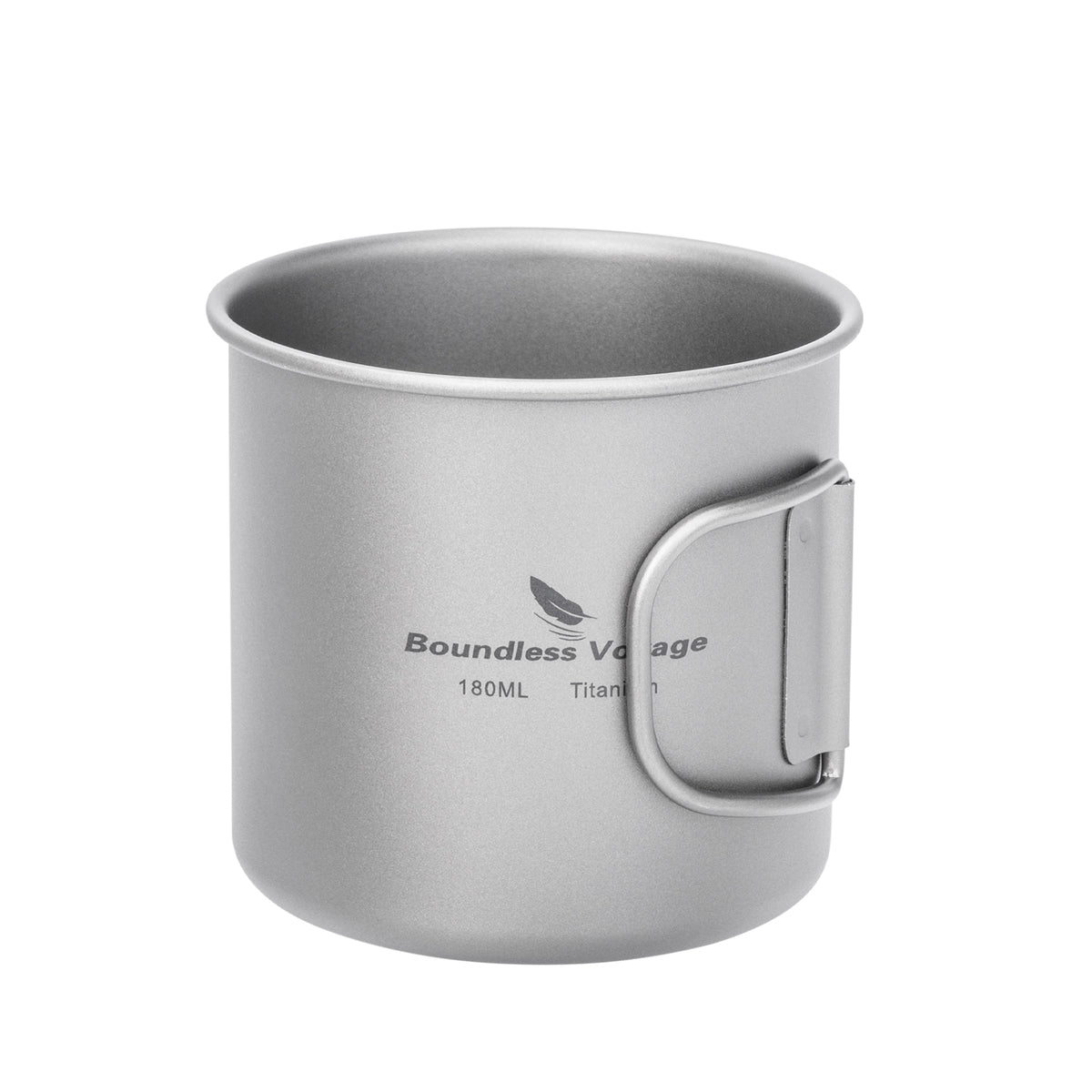 Boundless Voyage 180ml Titanium Camping Cup with Folding Handle – Ultralight Mini Coffee Mug, Natural & Crystalline Finishes 富文本编辑器