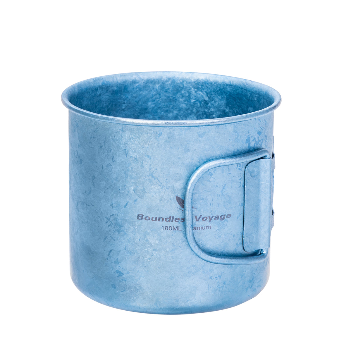 Boundless Voyage 180ml Titanium Camping Cup with Folding Handle – Ultralight Mini Coffee Mug, Natural & Crystalline Finishes 富文本编辑器