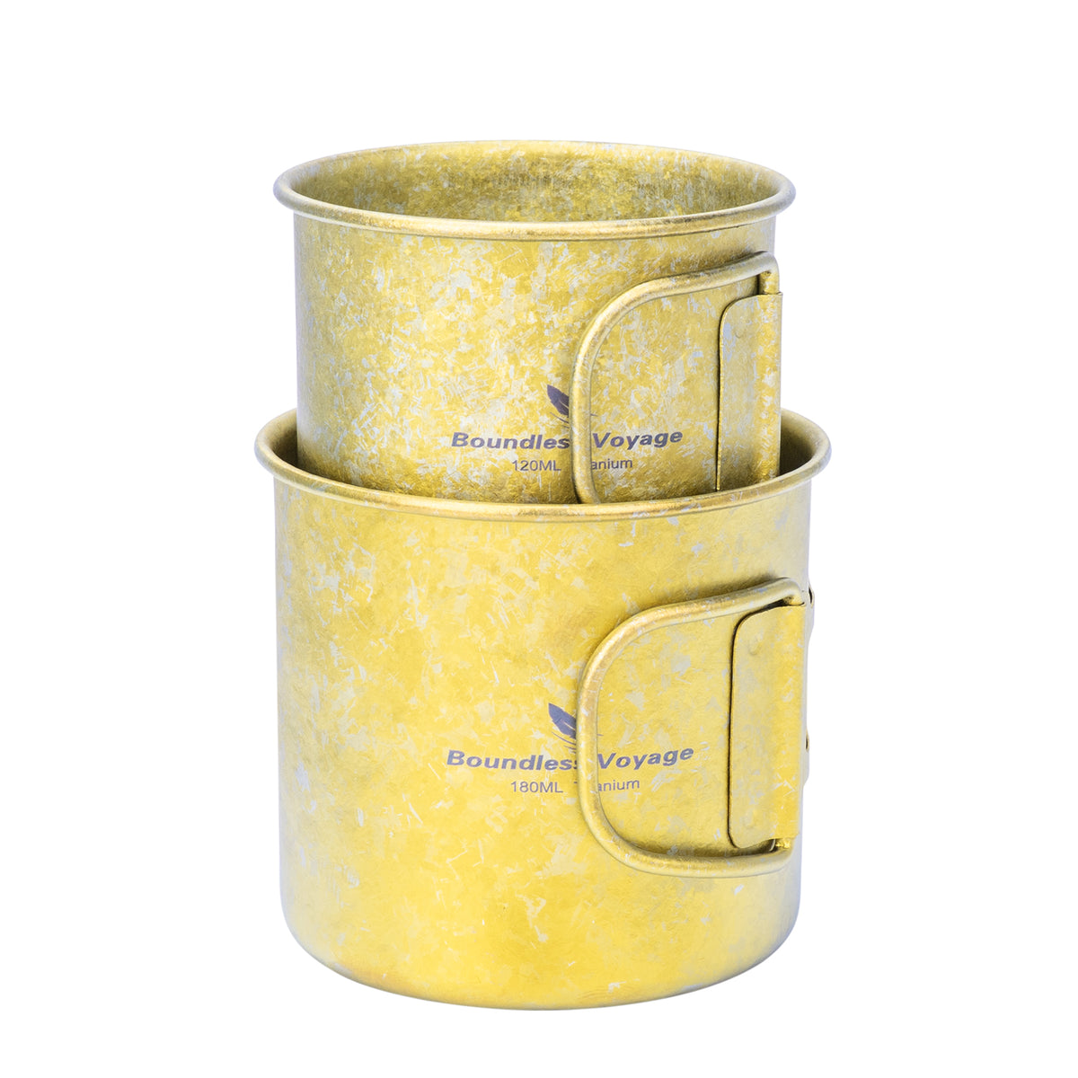 Boundless Voyage 180ml Titanium Camping Cup with Folding Handle – Ultralight Mini Coffee Mug, Natural & Crystalline Finishes 富文本编辑器